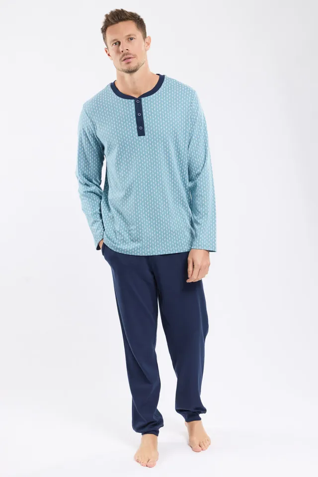 armor-lux-pyjama-jogging-micromotifs-coton-pais-homme image 1