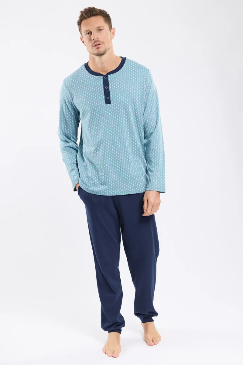 armor-lux-pyjama-jogging-micromotifs-coton-pais-homme image 1