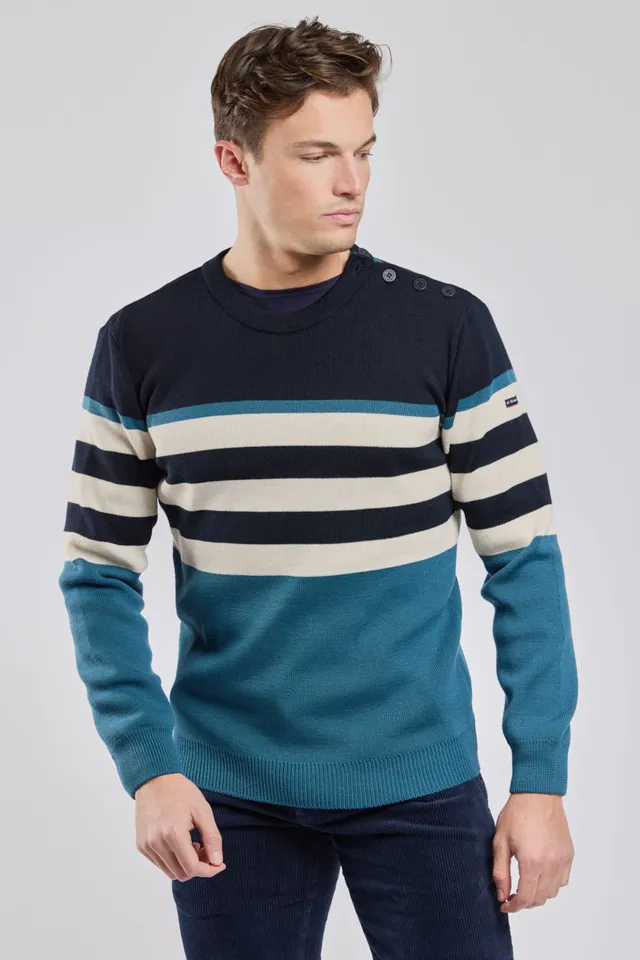 armor-lux-pull-marin-bloc-color-homme-50-laine image 1