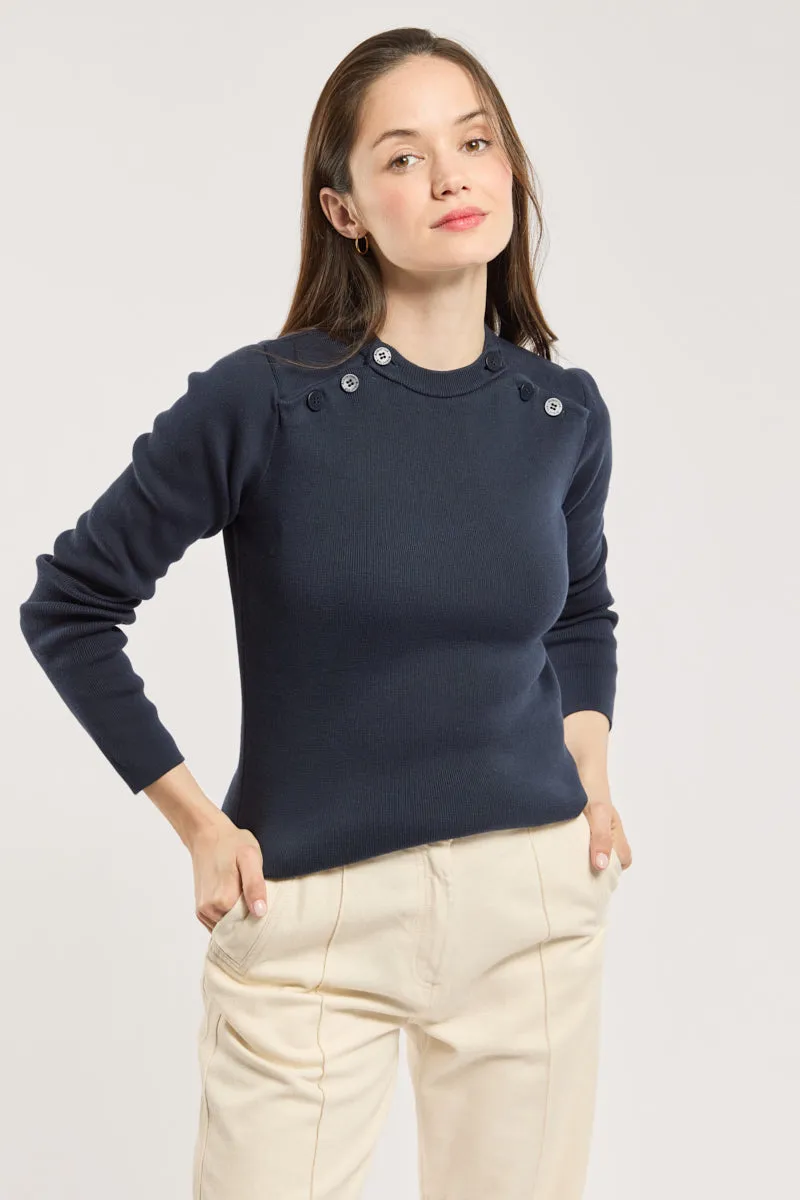 armor-lux-pull-marin-double-boutonnage-coton-femme image 1