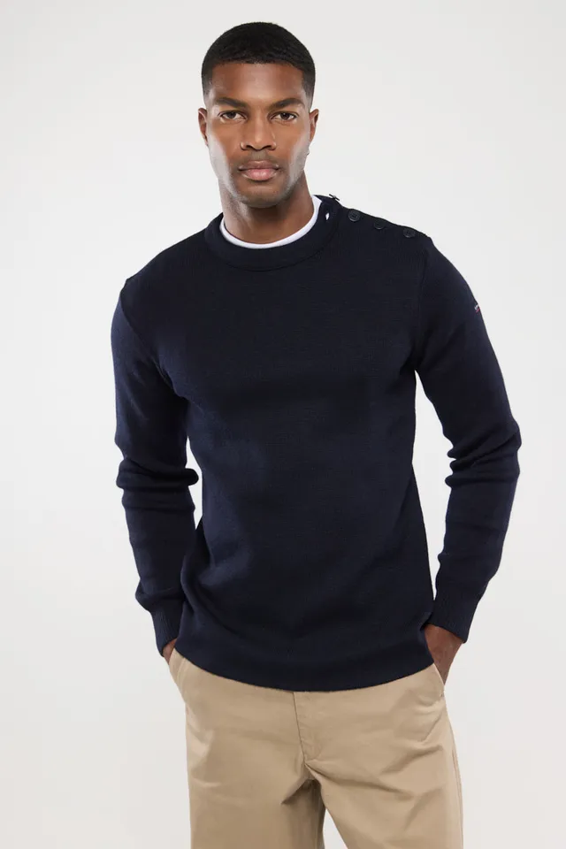 armor-lux-fouesnant-pull-marin-uni-en-laine-5 image 1