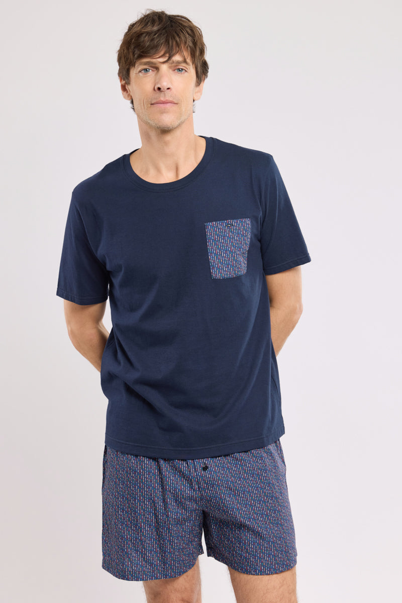 armor-lux-pyjama-short-homme-coton-t-shirt-short image 1