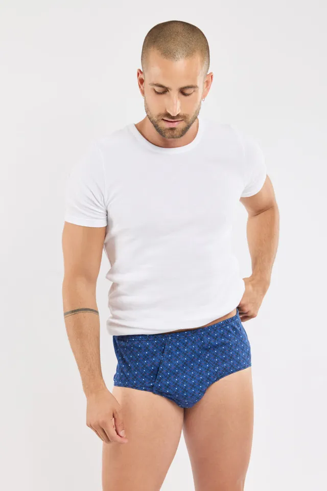 armor-lux-slip-ouvert-homme-coton-peign-imprim image 1