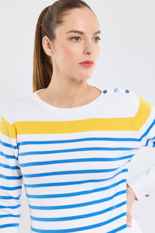 armor-lux-pull-marin-femme-boutons-manches-coton-deauville image 4