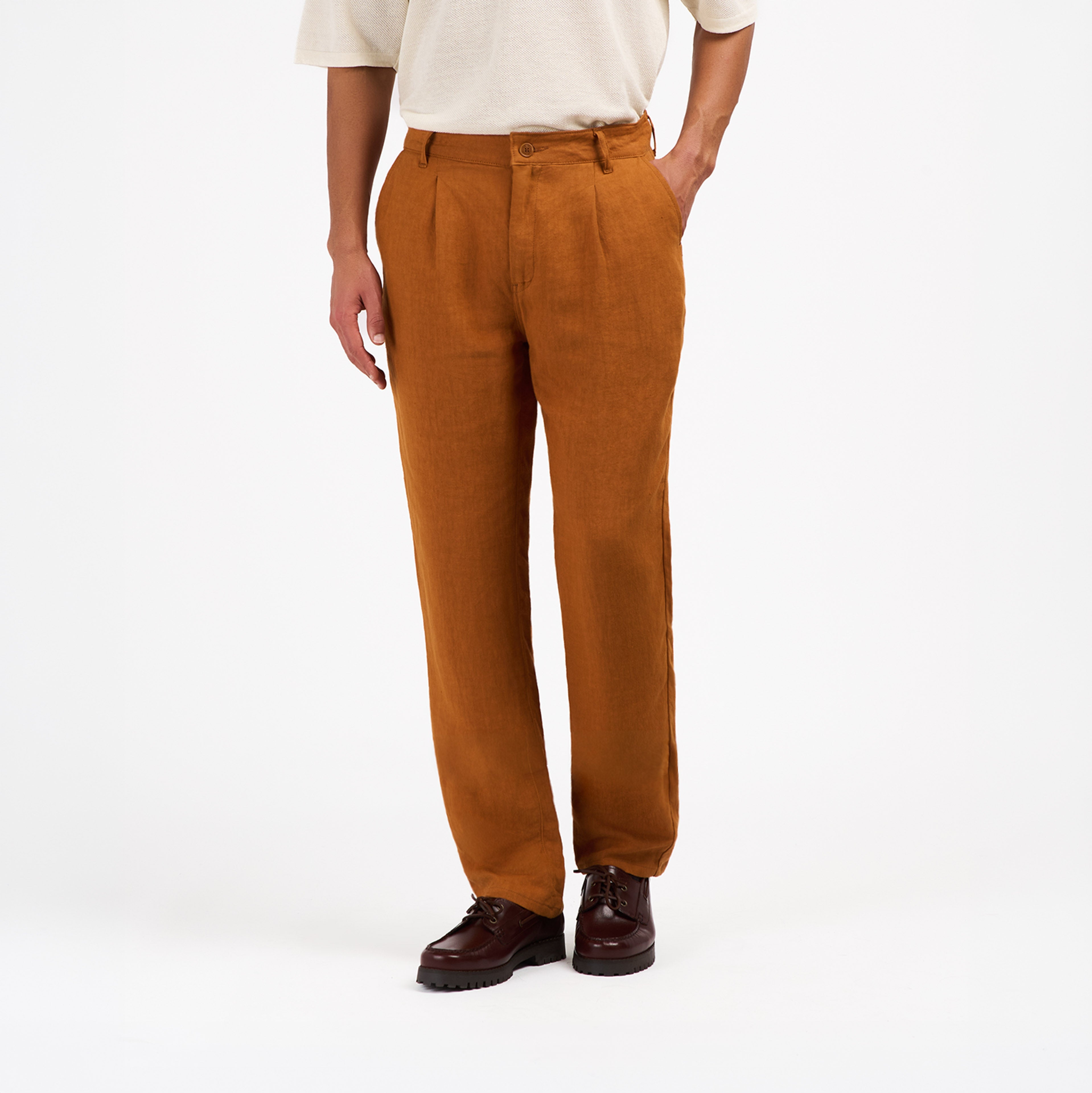 atelier-tuffery-gustave-pantalon-plis-homme-ample-rouille-en-lin image 4