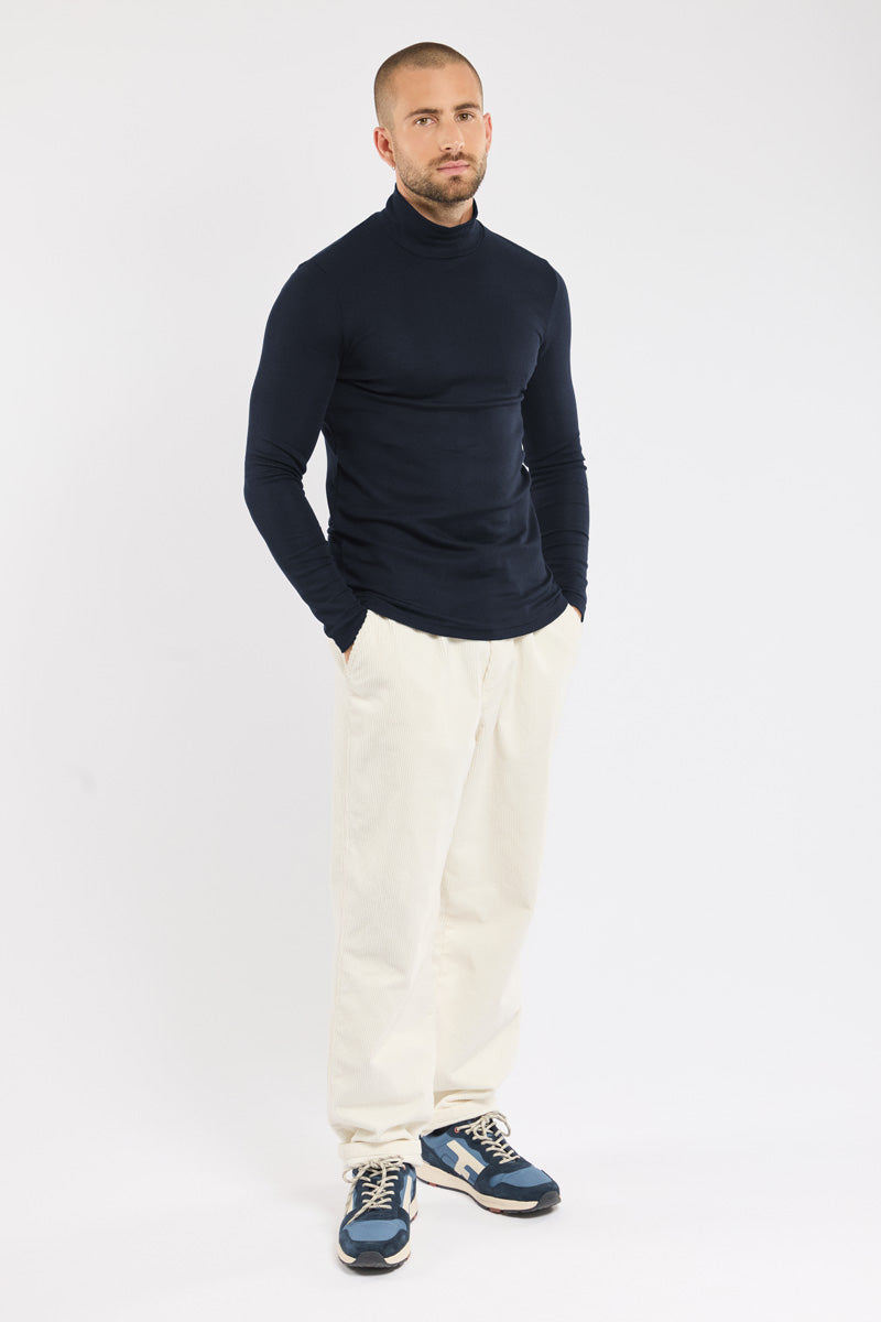armor-lux-t-shirt-homme-manches-longues-col-montant-laine-et-soie image 3