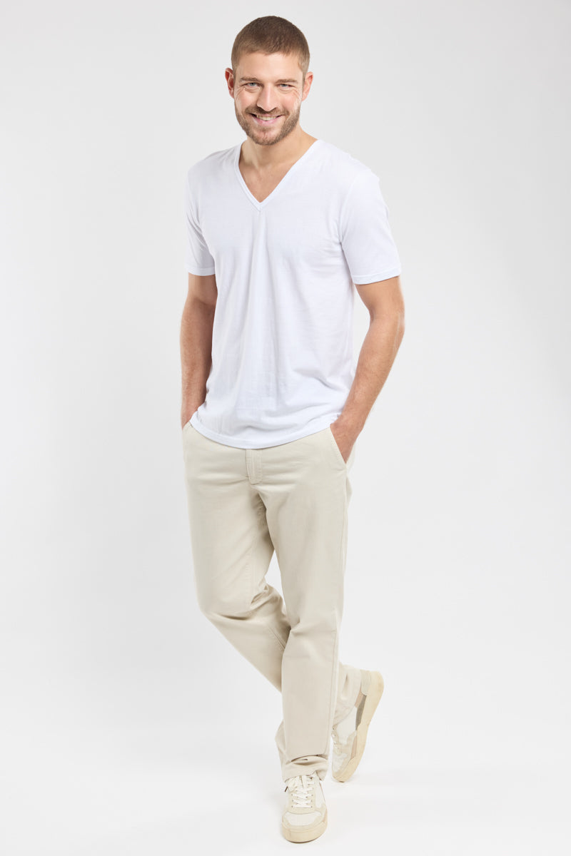 armor-lux-t-shirt-col-v-coton-bio-l-ger-homme image 3