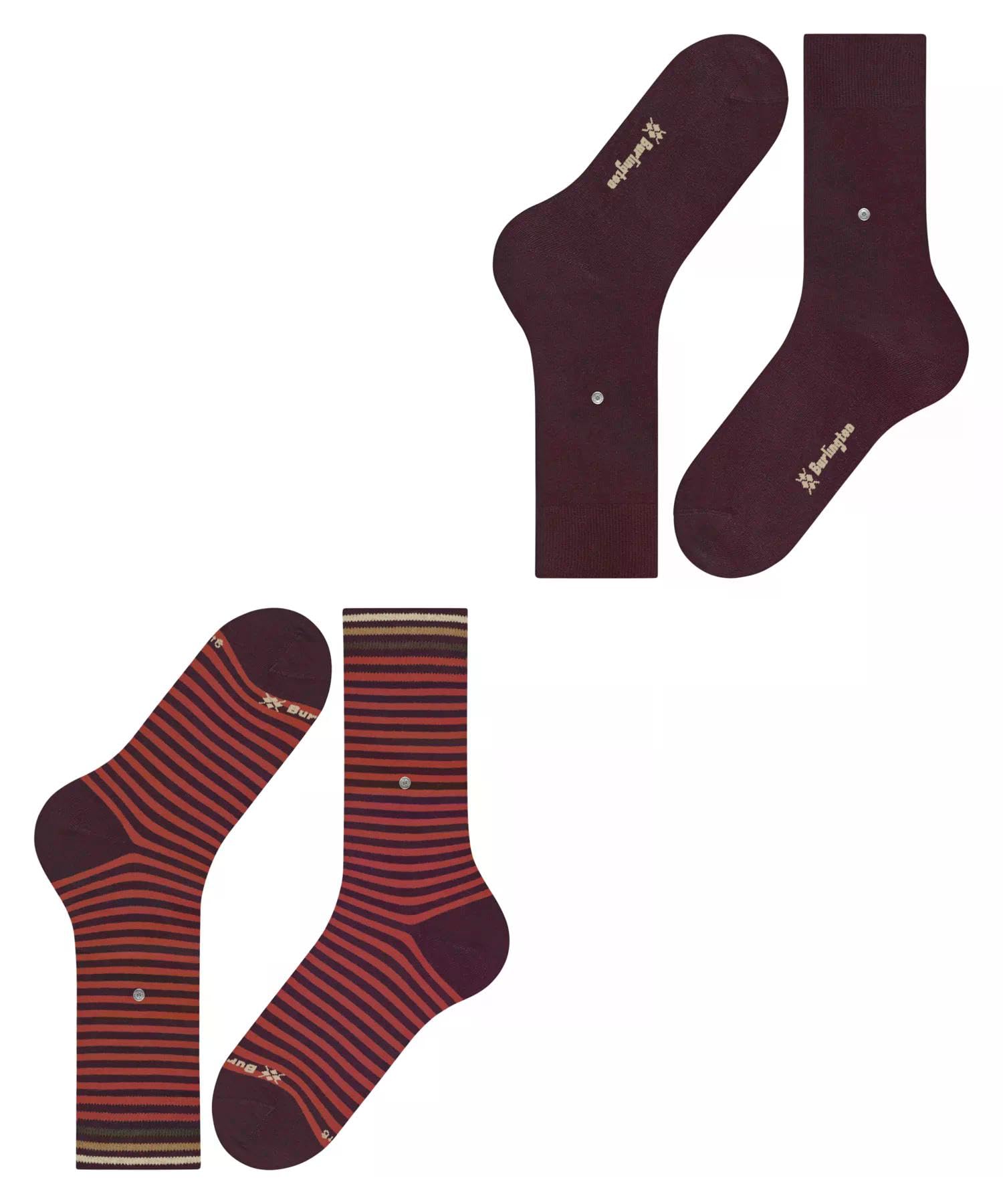 burlington-everyday-stripe-chaussettes-homme-coton-rouge-chianti-8370-40-46-lot- image 5