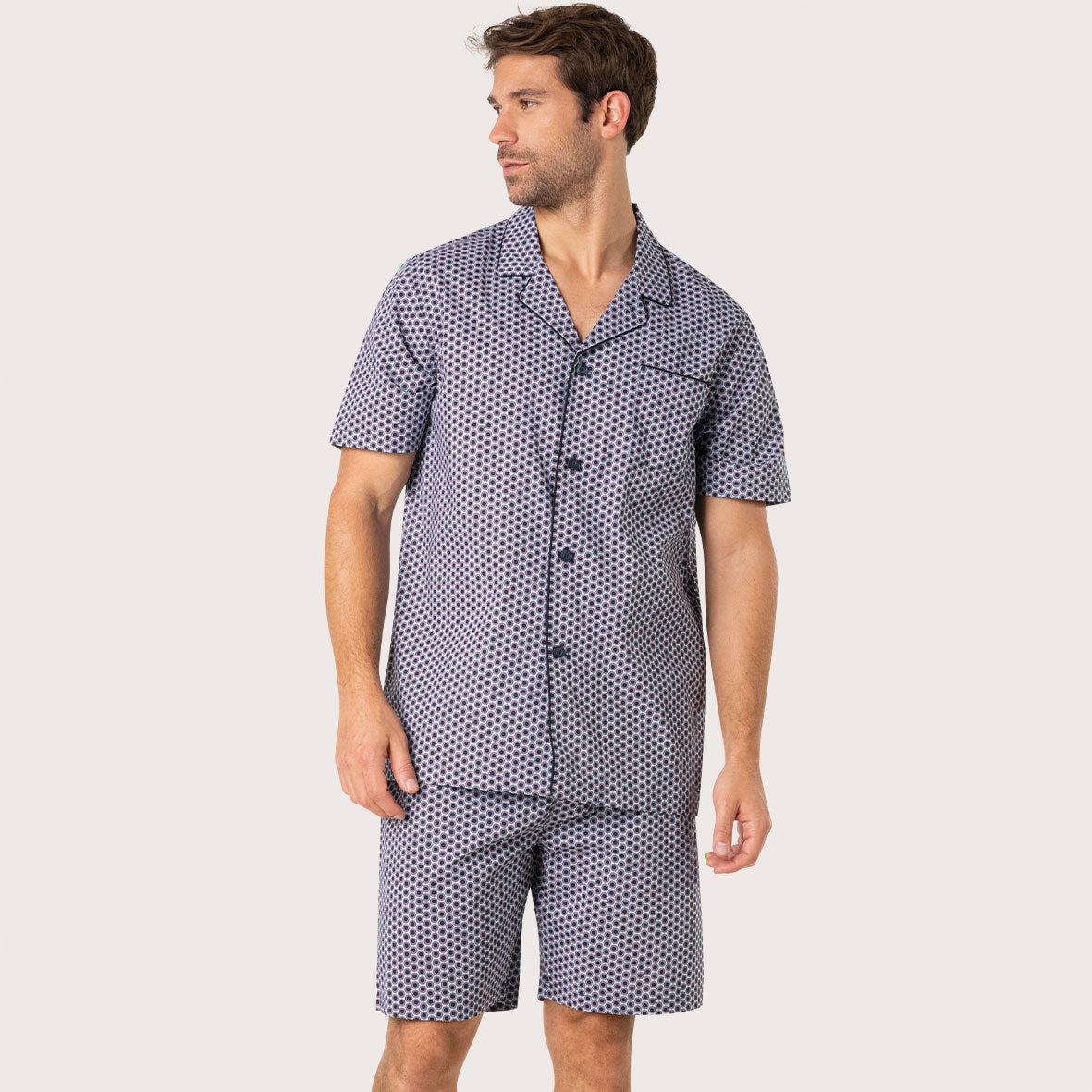 eminence-popeline-pyjama-court-ouvert-homme image 1