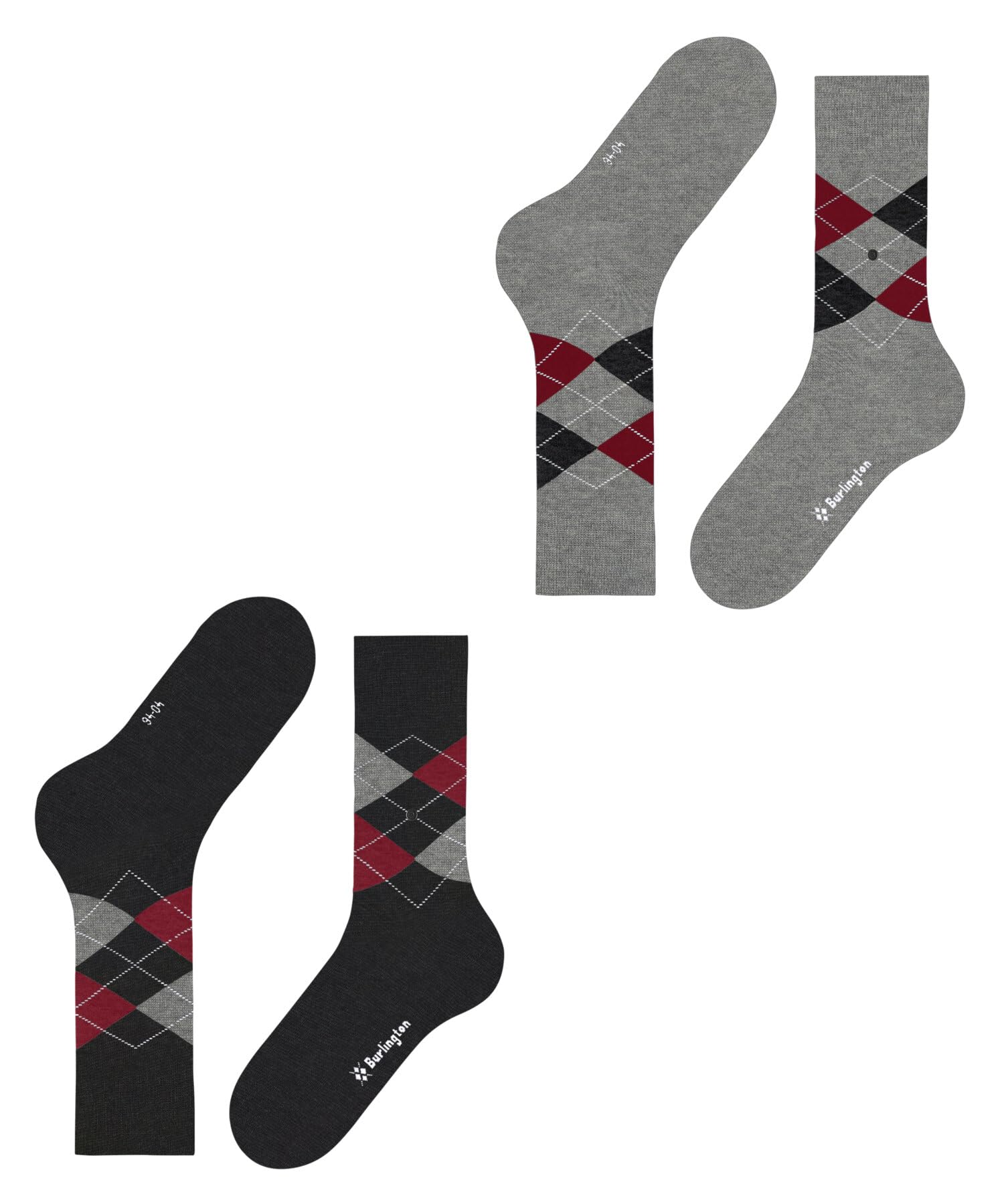burlington-everyday-argyle-chaussettes-homme-coton-lot-2-paires-gris-oil-melange image 5