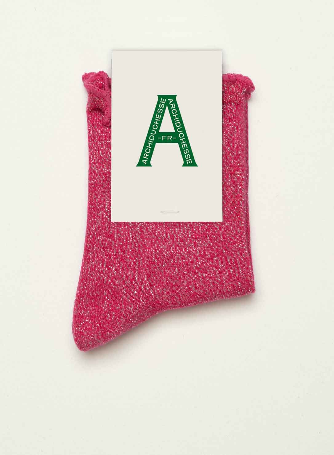 archiduchesse-collerettes-fuchsia-p-tillante-chaussettes-courtes-lurex image 3