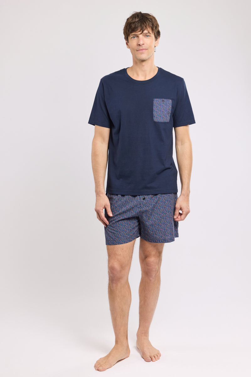 armor-lux-pyjama-short-homme-coton-t-shirt-short image 3