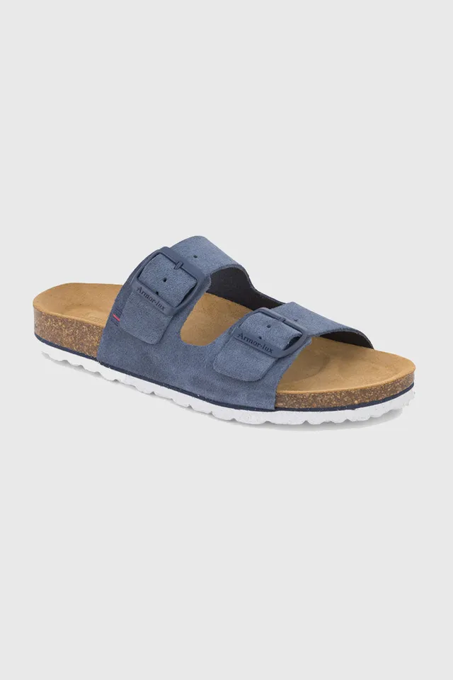 armor-lux-mules-zef-femme-deux-brides-cuir-bleu-clair image 1