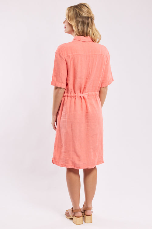 armor-lux-robe-courte-ceintur-e-lin-col-chemise image 6