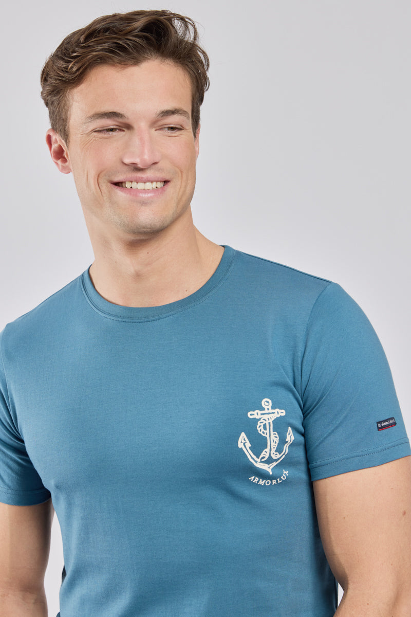 armor-lux-t-shirt-homme-ancre-s-rigraphi-coton-l-ger image 2