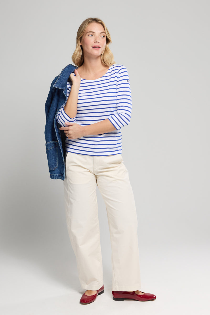 armor-lux-marini-re-femme-manches-3-4-coton-l-ger-col-bateau-5 image 2