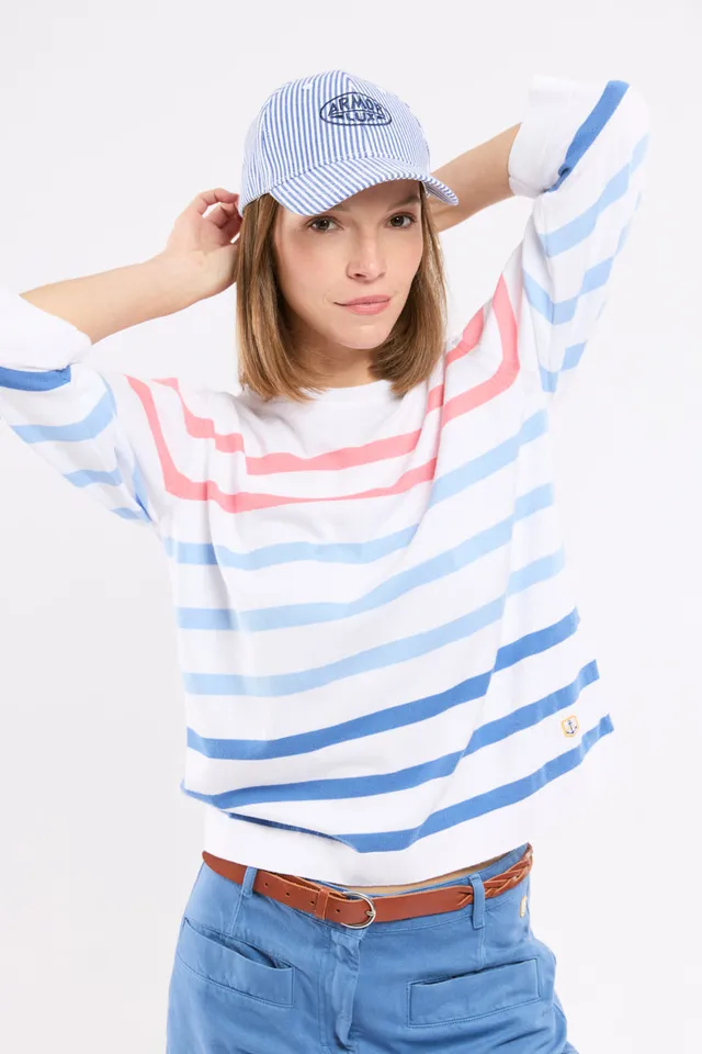 armor-lux-pull-manches-3-4-femme-en-coton-ray image 1