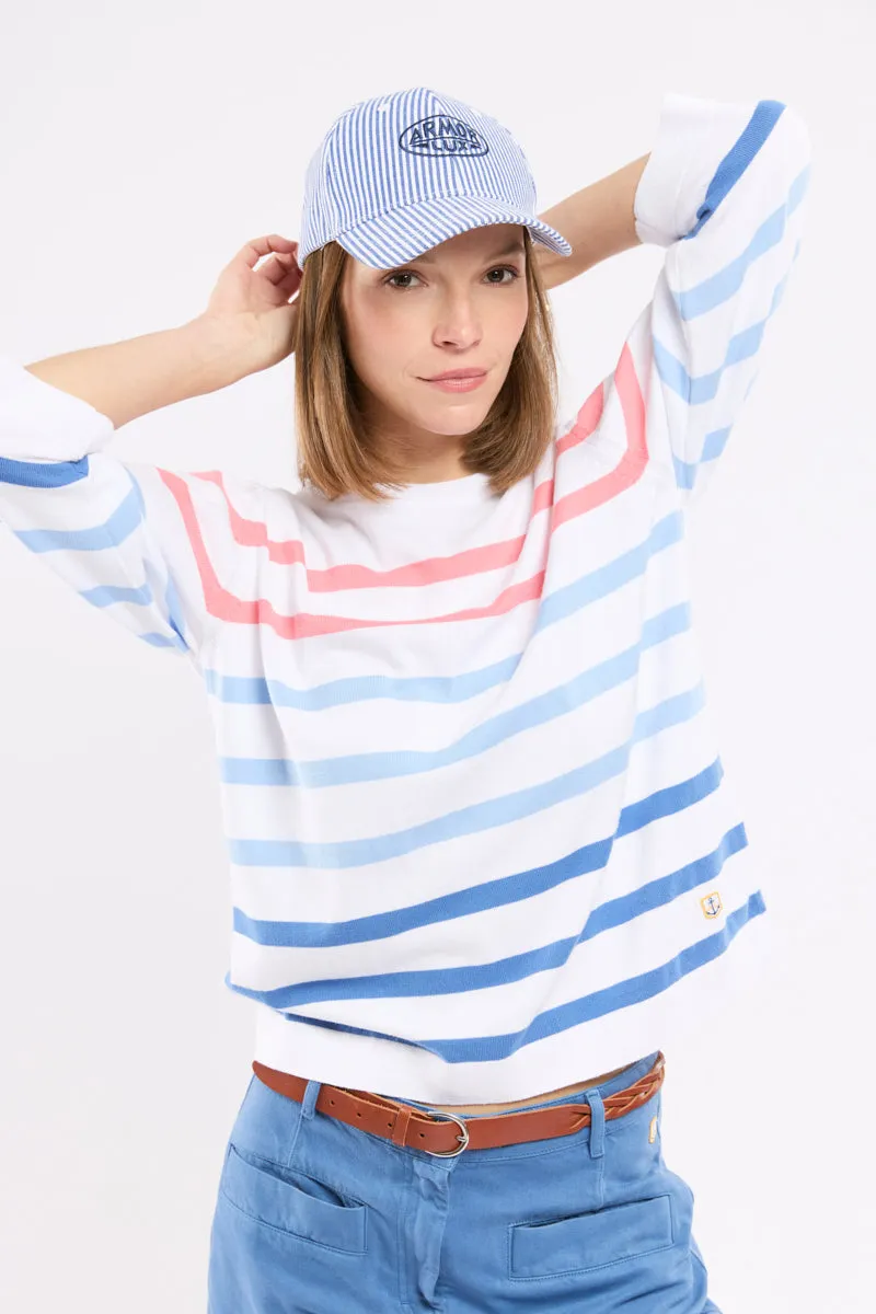 armor-lux-pull-manches-3-4-femme-en-coton-ray image 1