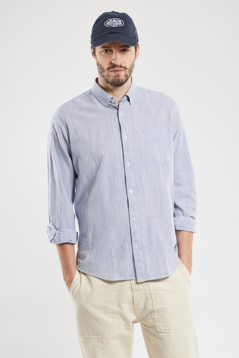 armor-lux-chemise-fines-rayures-h-ritage-coton-homme image 1