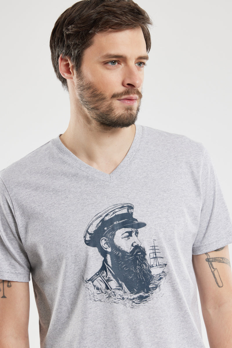 armor-lux-t-shirt-marin-homme-coton-l-ger-col-v image 3