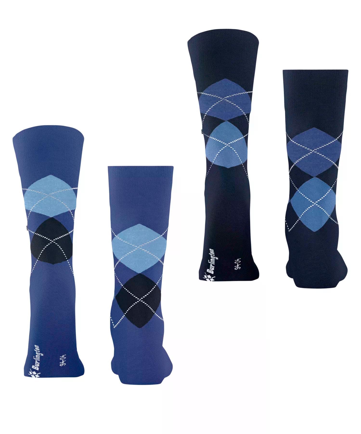 burlington-everyday-argyle-chaussettes-homme-coton-bleu-deep-blue-lot-de-2-paire image 2