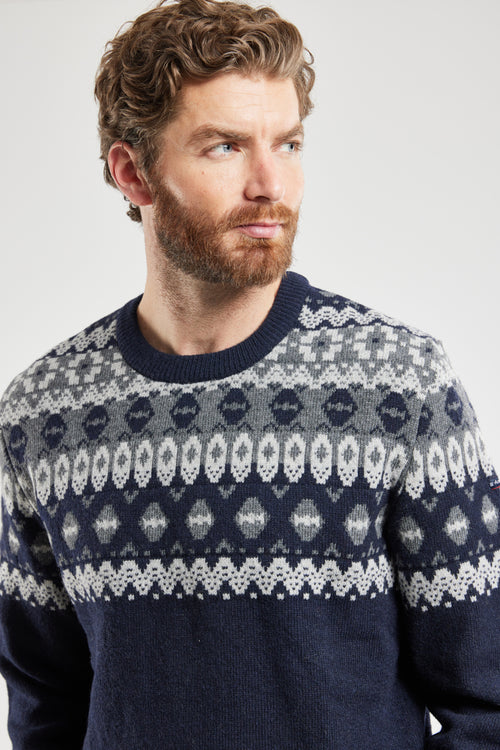 armor-lux-pull-jacquard-nordique-homme-laine-recycl-e-col-rond image 5