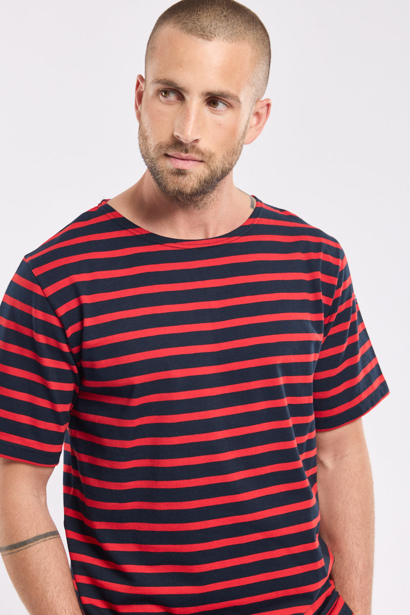 armor-lux-marini-re-homme-manches-courtes-coton-lourd-col-rond-2 image 3
