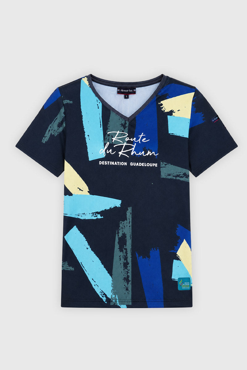 armor-lux-t-shirt-route-du-rhum-femme-destination-guadeloupe-col-v image 1