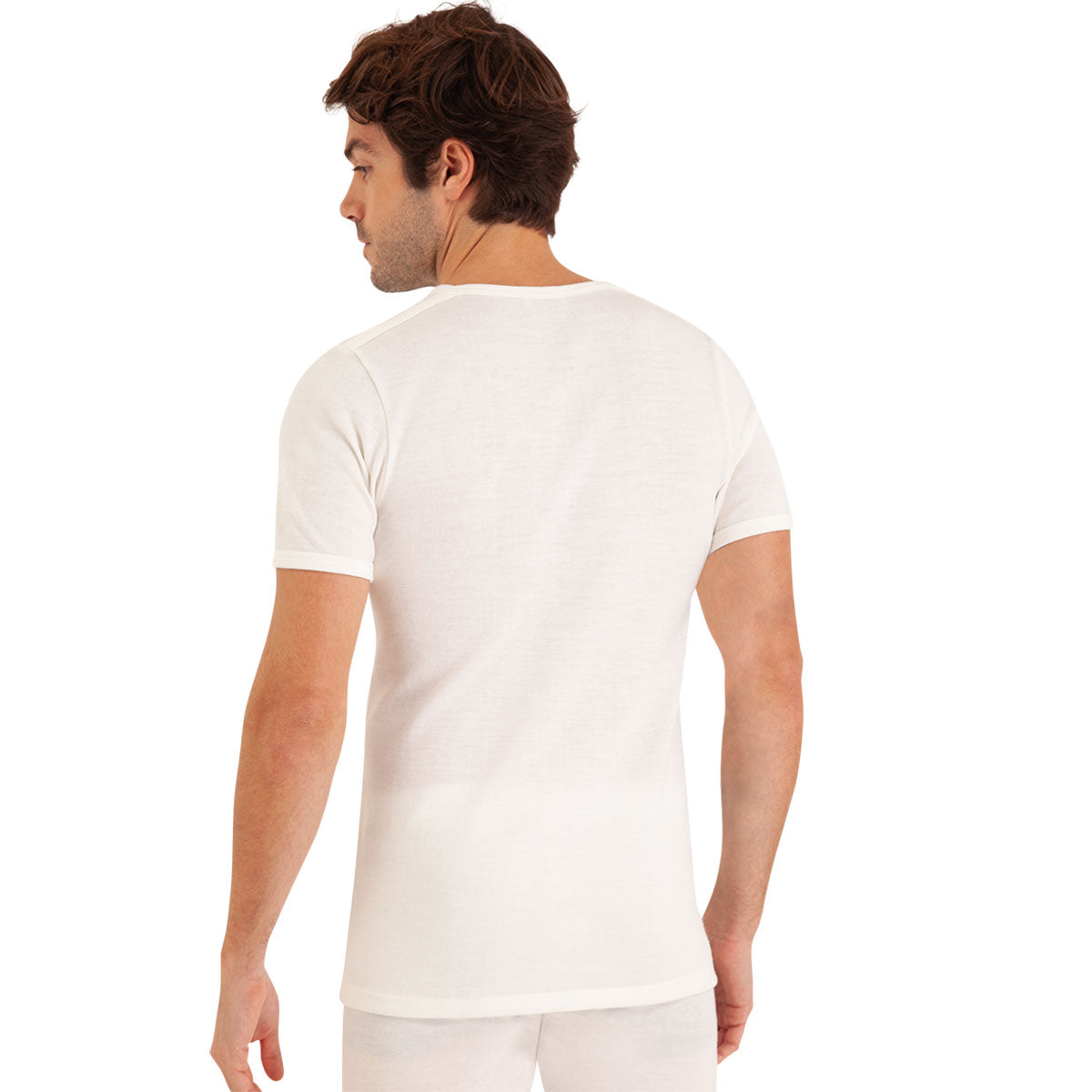 eminence-ligne-chaude-tee-shirt-col-o-manches-courtes-homme-laine-coton image 2