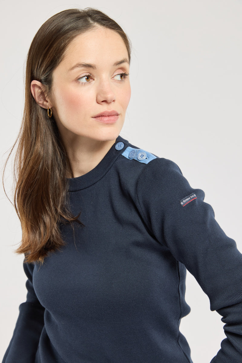 armor-lux-pull-marin-uni-femme-coton image 1