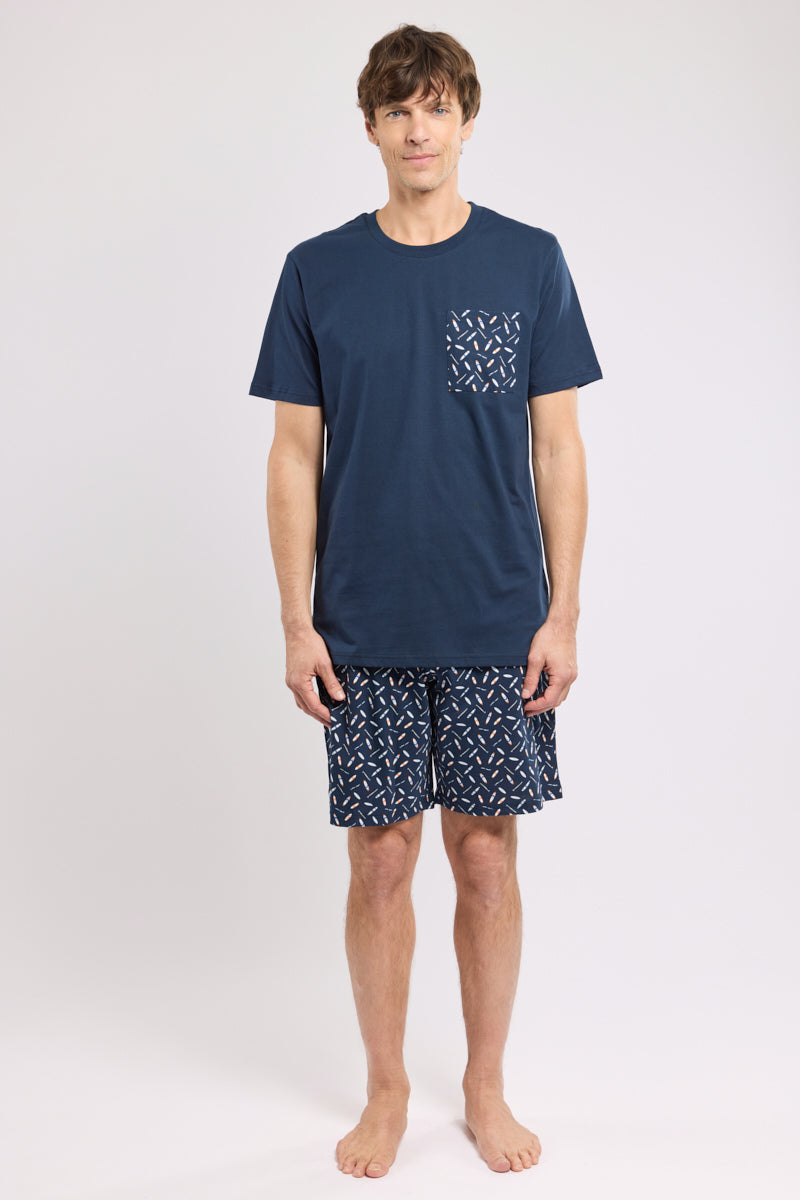 armor-lux-pyjama-short-imprim-coton-homme image 3