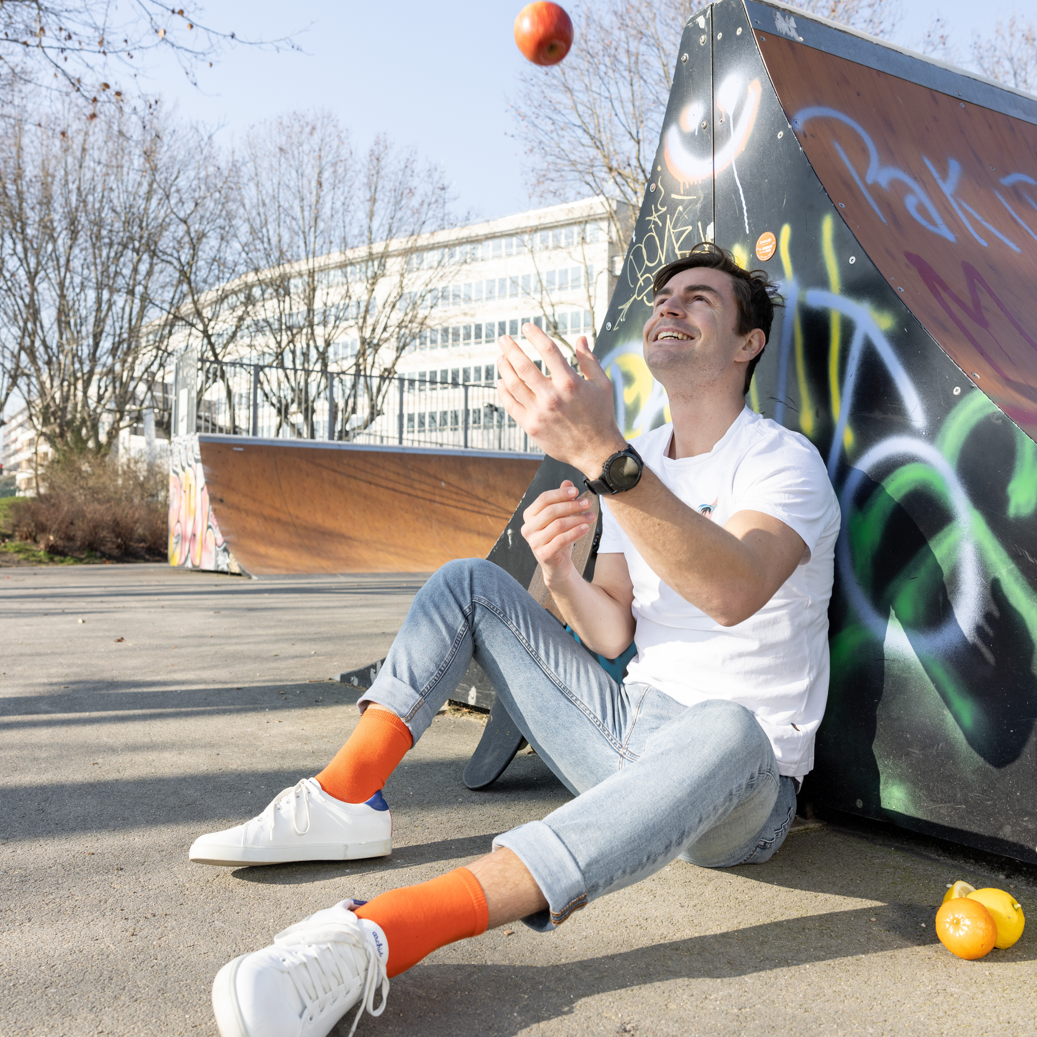 archiduchesse-chaussettes-courtes-orange-citrouille-coton image 6