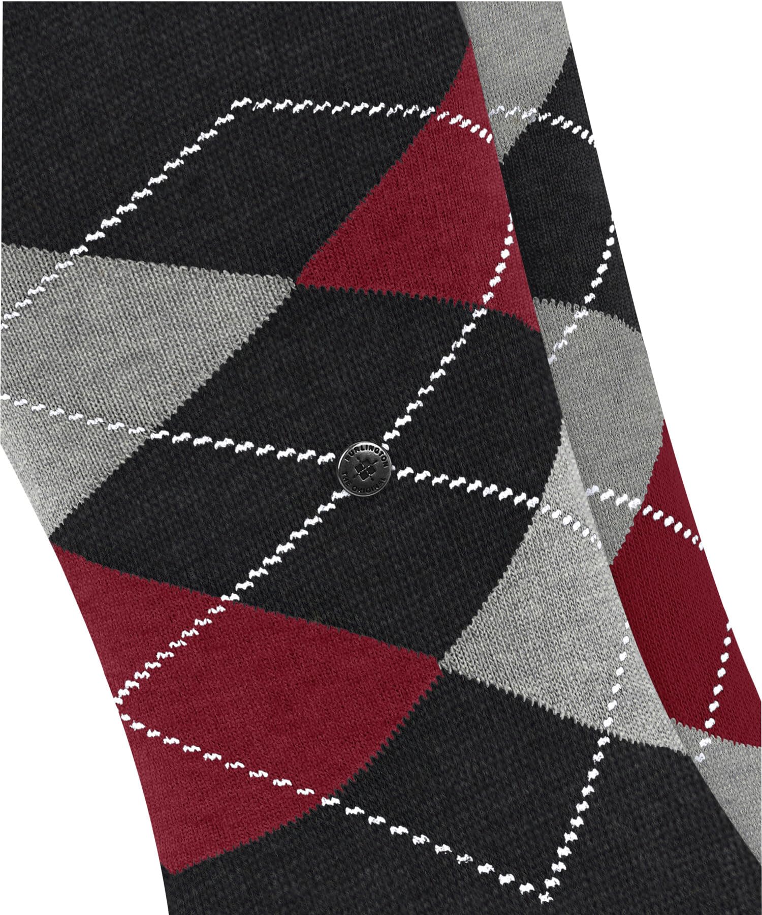 burlington-everyday-argyle-chaussettes-homme-coton-lot-2-paires-gris-oil-melange image 4