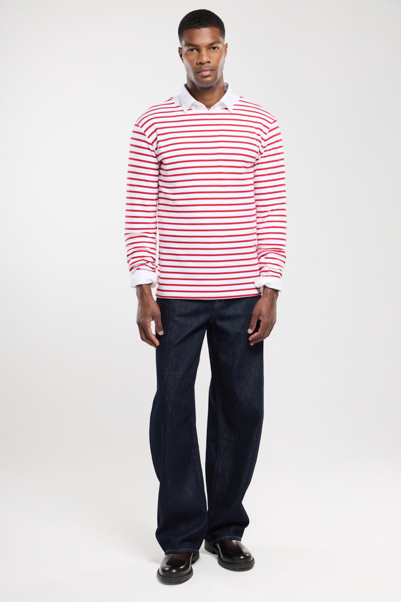 armor-lux-marini-re-homme-col-bateau-coton-pais-260g-m image 4