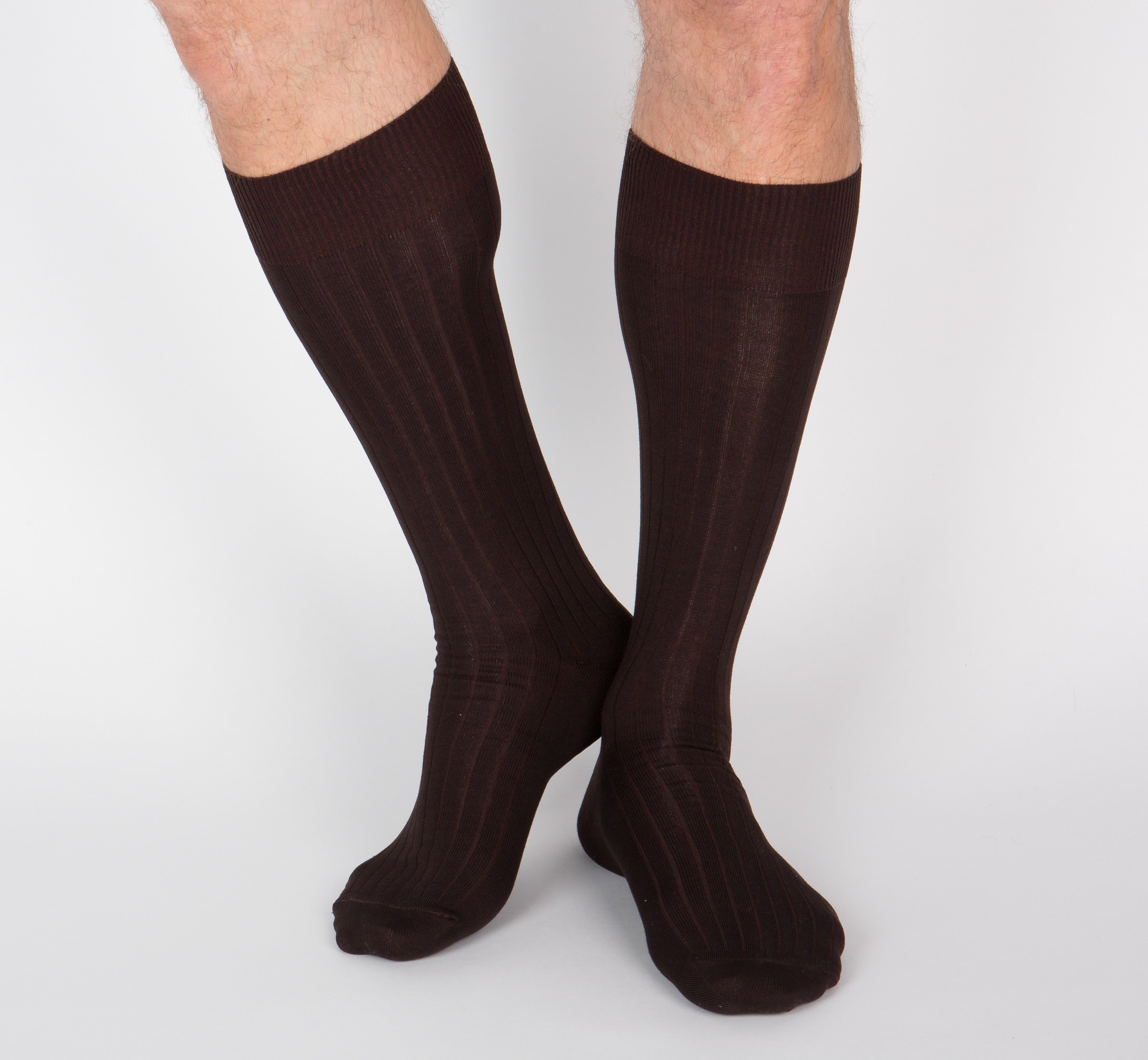 archiduchesse-de-luxe-chaussettes-fil-d-cosse-marron-chocolat-noir image 6