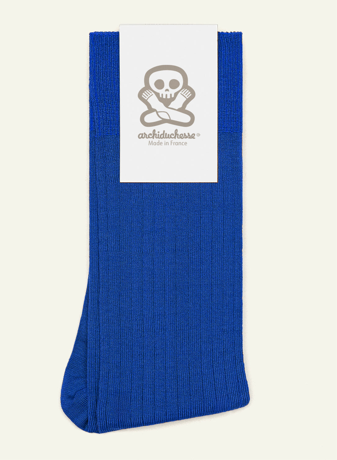 archiduchesse-bleu-monochrome-chaussettes-mi-bas-fil-d-cosse image 5
