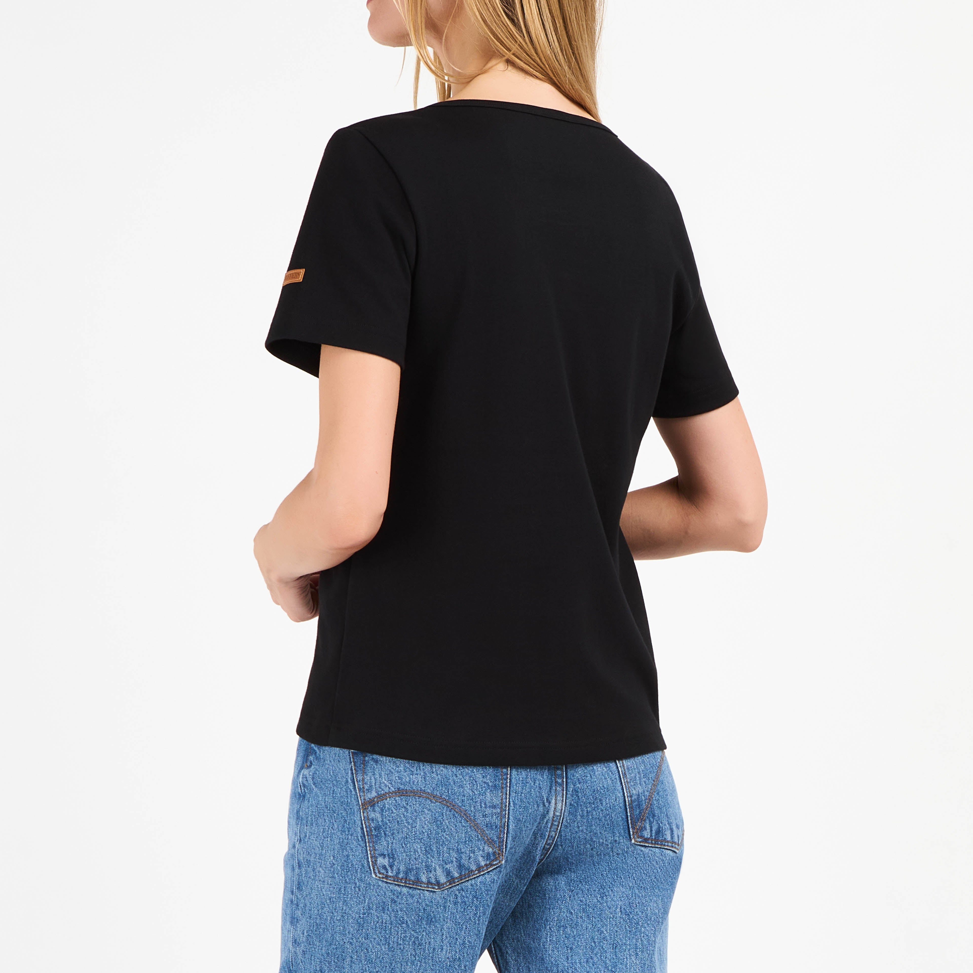 atelier-tuffery-t-shirt-femme-noir-coton-bio-col-rond image 4