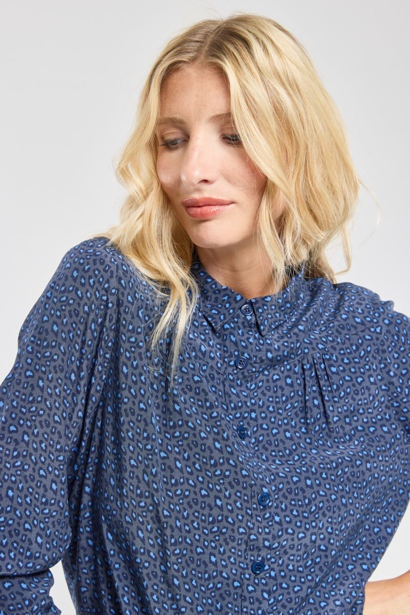 armor-lux-chemisier-l-opard-bleu-cupro-viscose-femme-manches-longues image 4