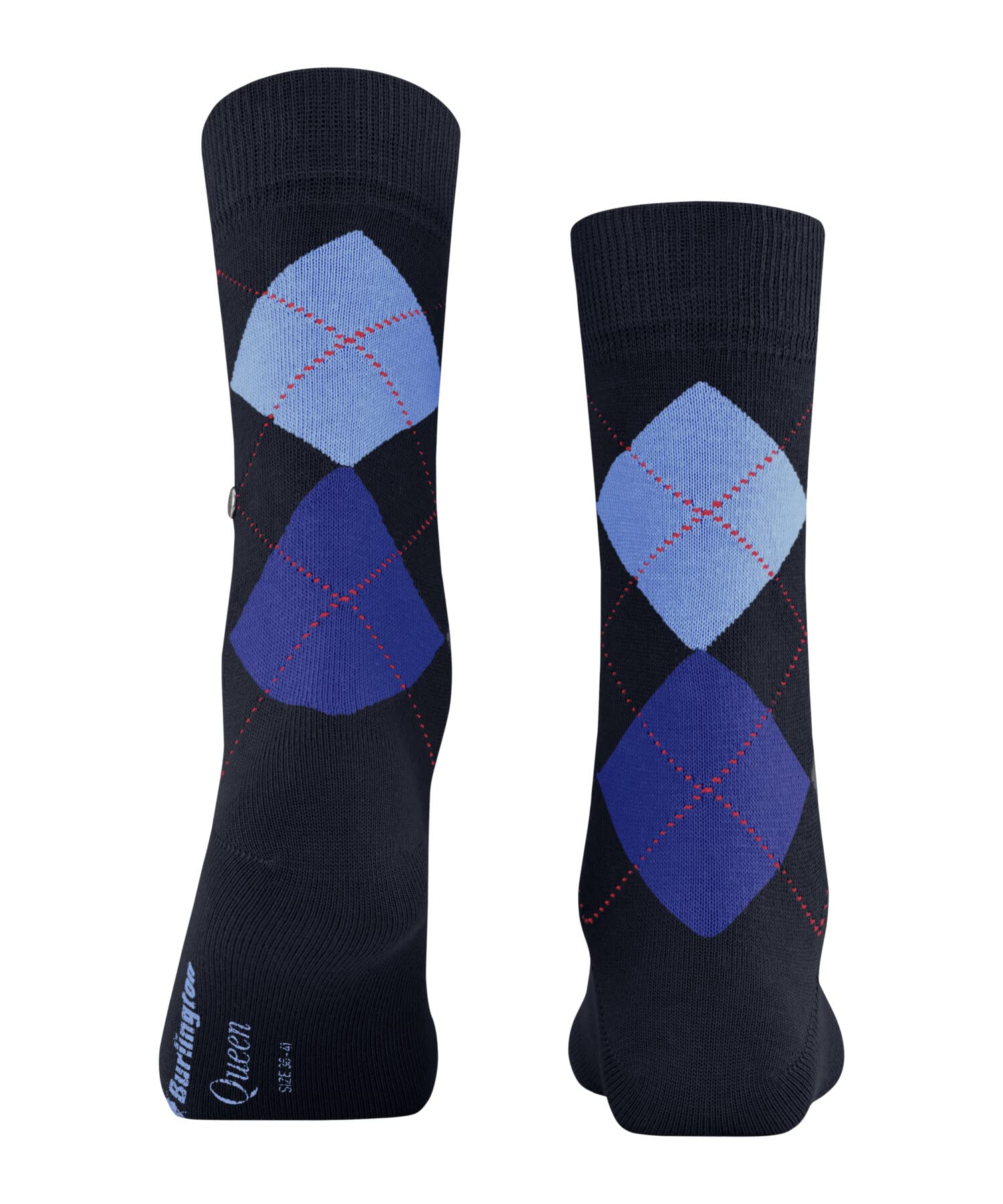 burlington-queen-chaussettes-femme-coton-losanges-bleu-marine-36-41 image 2