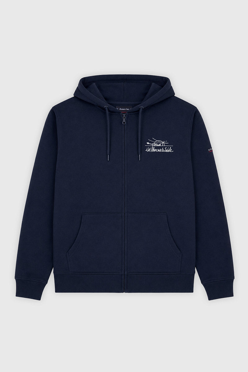 armor-lux-un-violon-sur-le-sable-sweat-zipp-capuche image 1