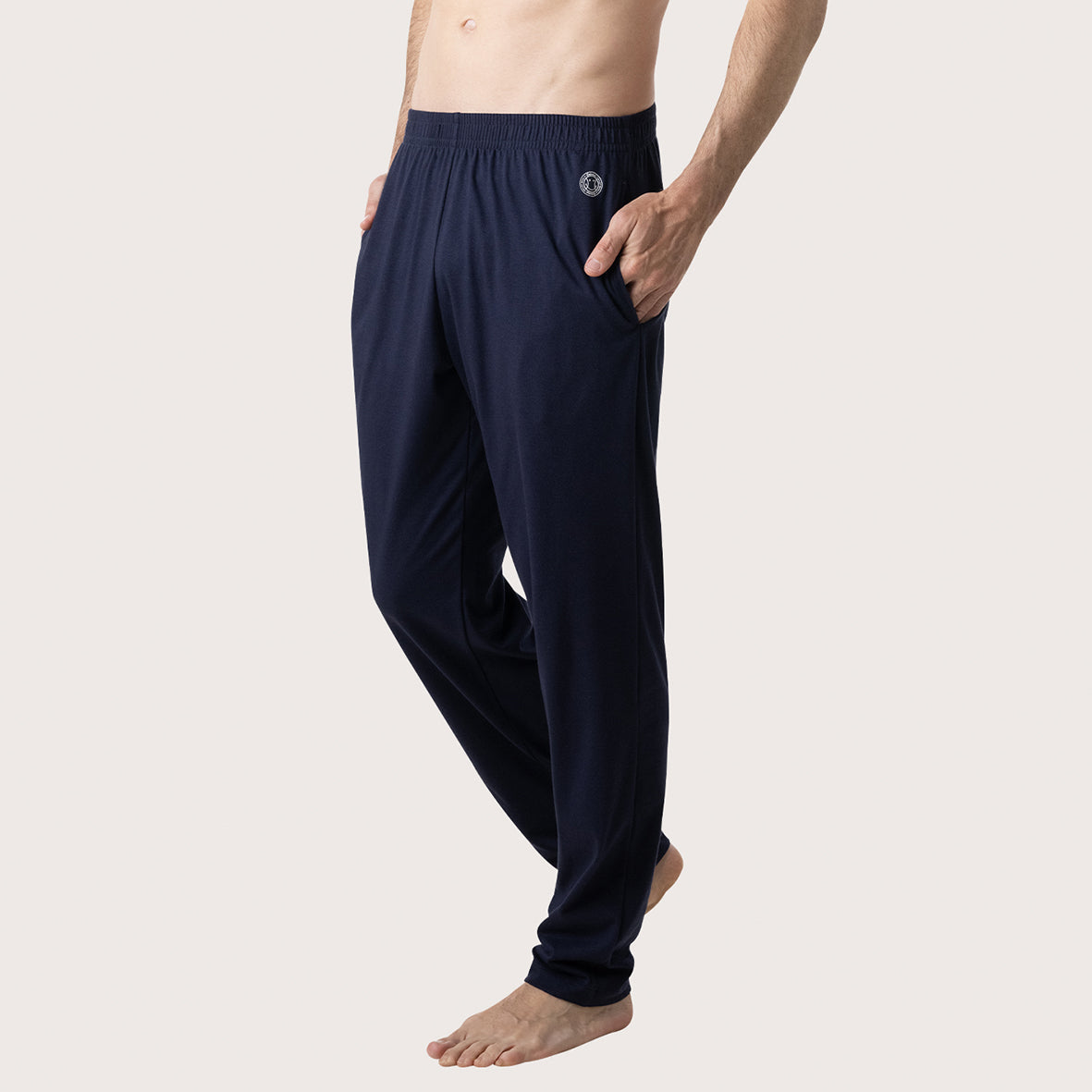 eminence-pyjama-long-homme-smileyworld-jersey-coton-vert-marine image 5
