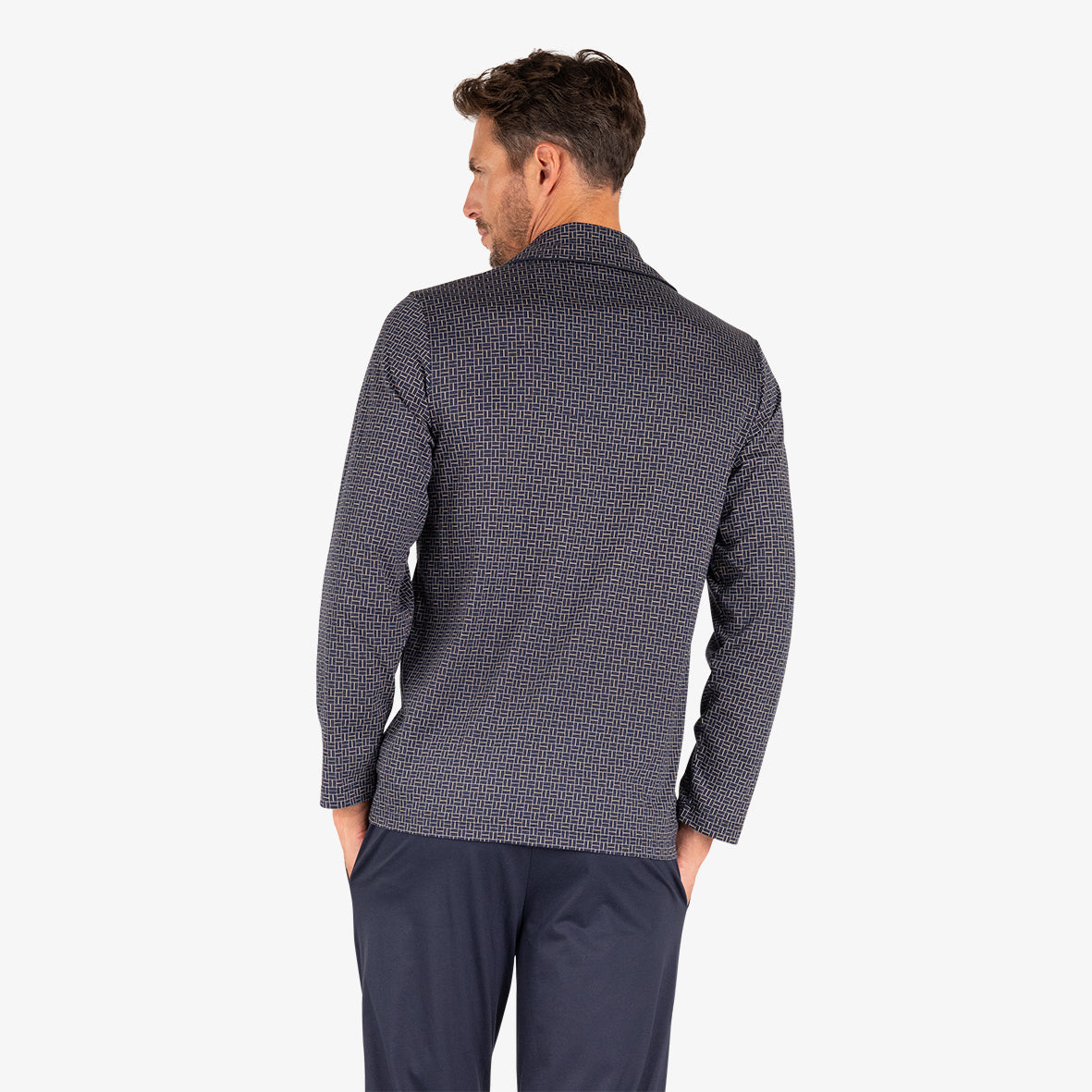 eminence-pyjama-long-ouvert-homme-heritage-merceris-marine image 5