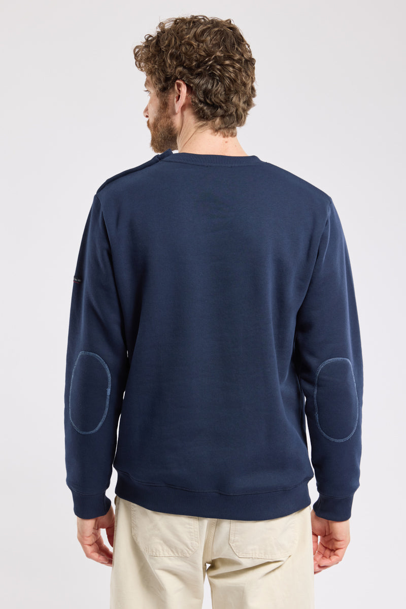 armor-lux-sweat-homme-col-boutonn-coudi-res-coton image 3