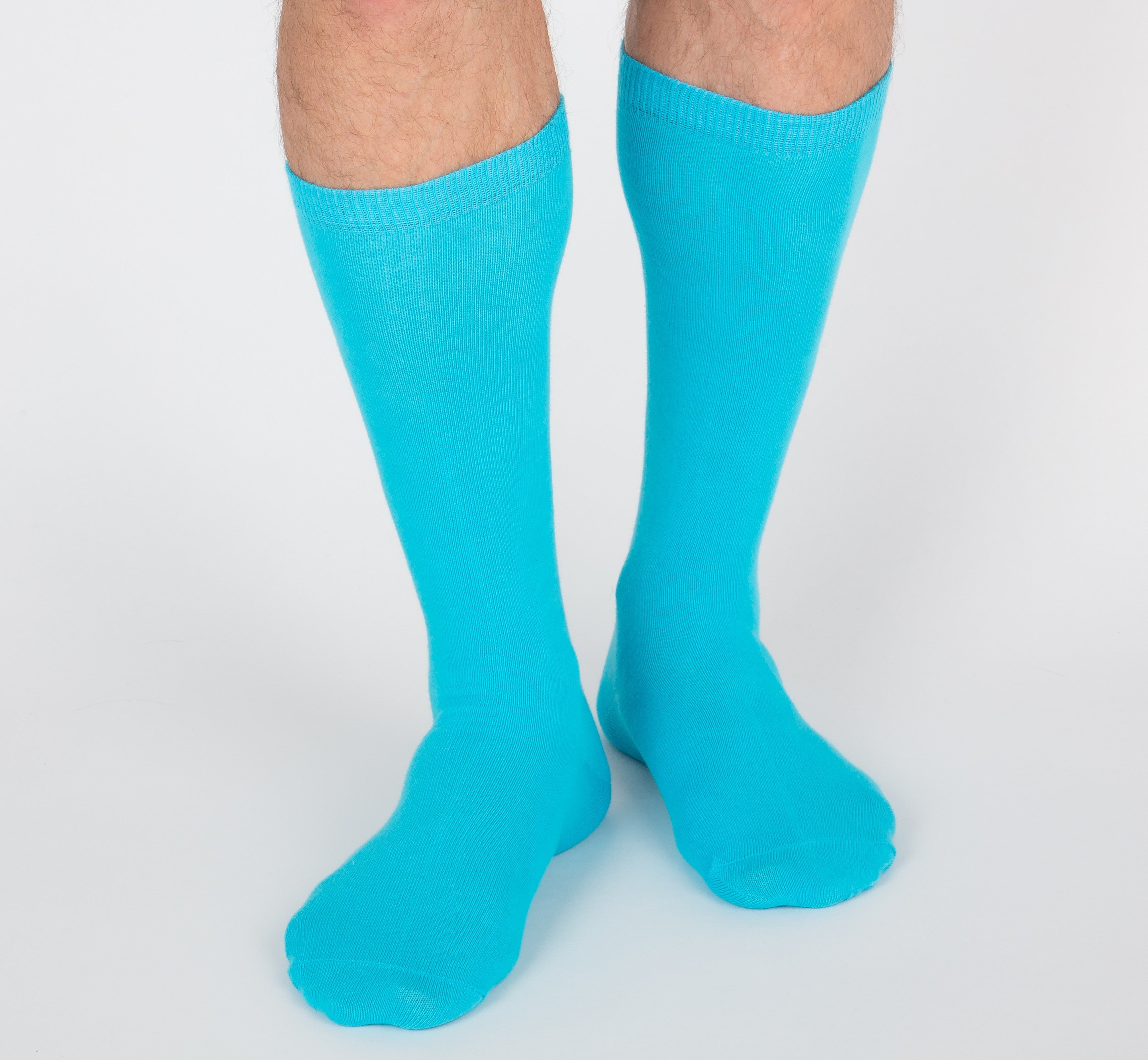 archiduchesse-de-ville-bleu-turquoise-chaussettes-mi-mollet-coton image 7