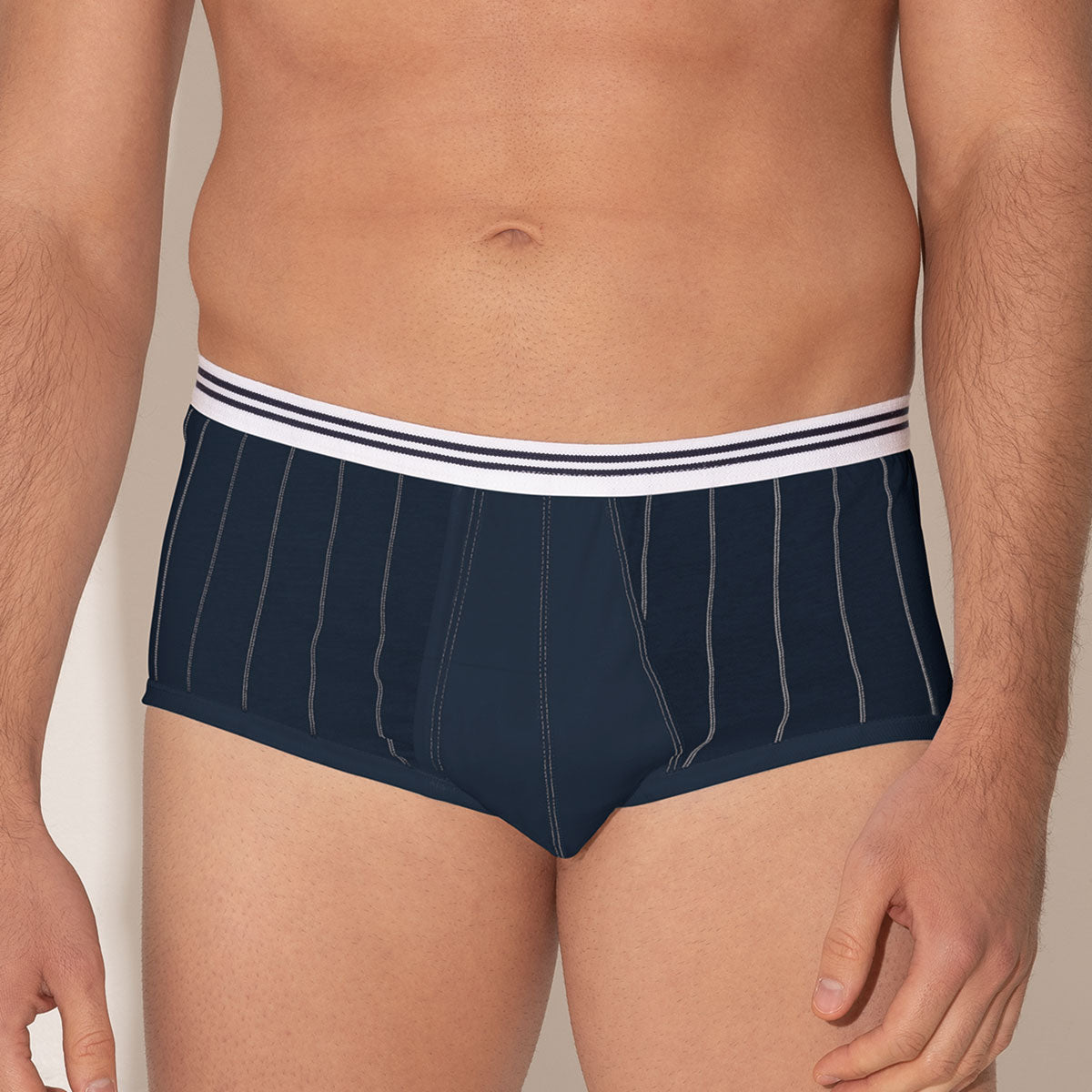 eminence-heritage-slip-taille-haute-ouvert-homme-coton-merceris-rayures image 2