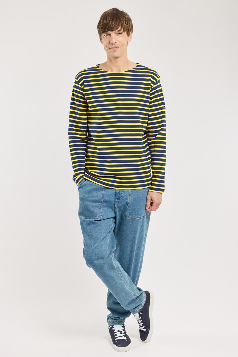 armor-lux-marini-re-homme-manches-longues-coton-pais-interlock-coupe-ajust-e image 2