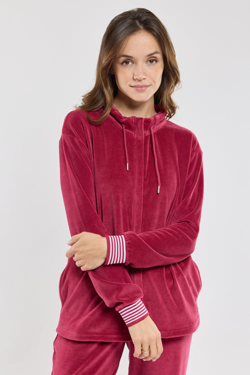 armor-lux-veste-homewear-zipp-e-femme-velours-coton image 2