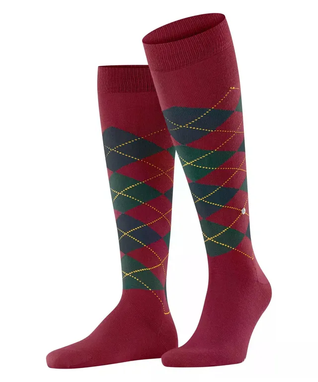 burlington-edinburgh-m-kh-chaussettes-longues-homme-laine-fantaisie-rouge-cranbe image 1