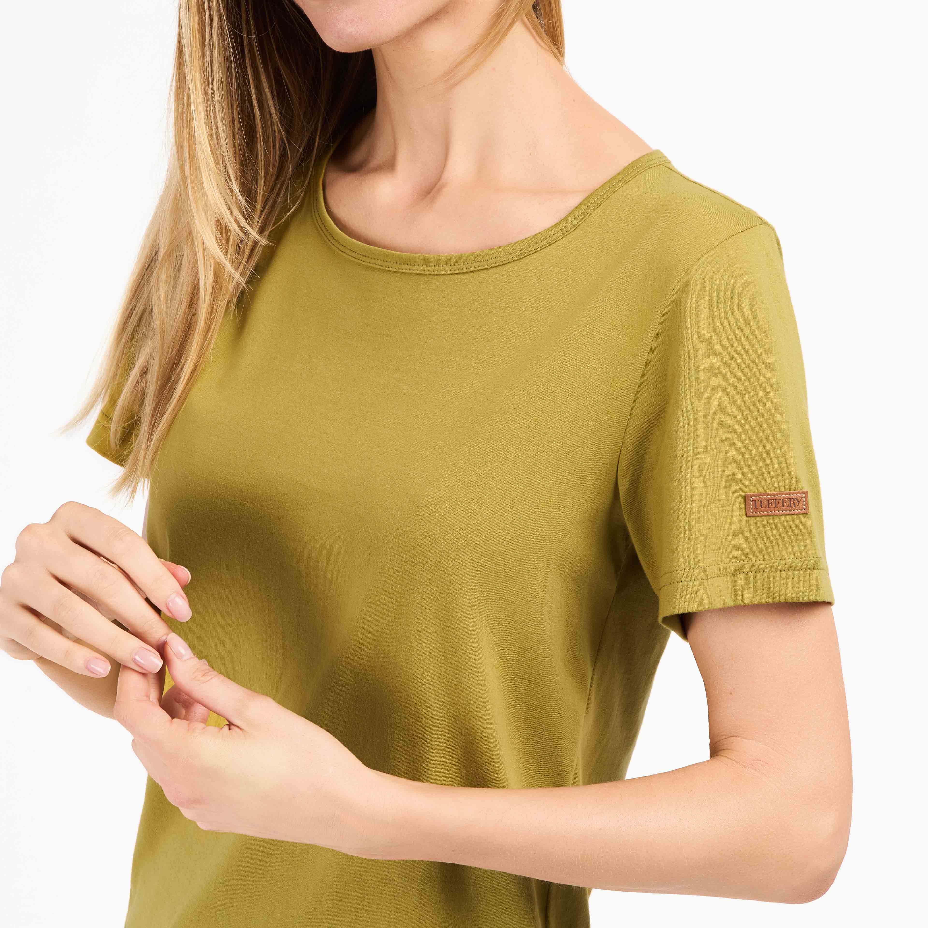 atelier-tuffery-t-shirt-femme-col-rond-olive-100-coton-bio image 6