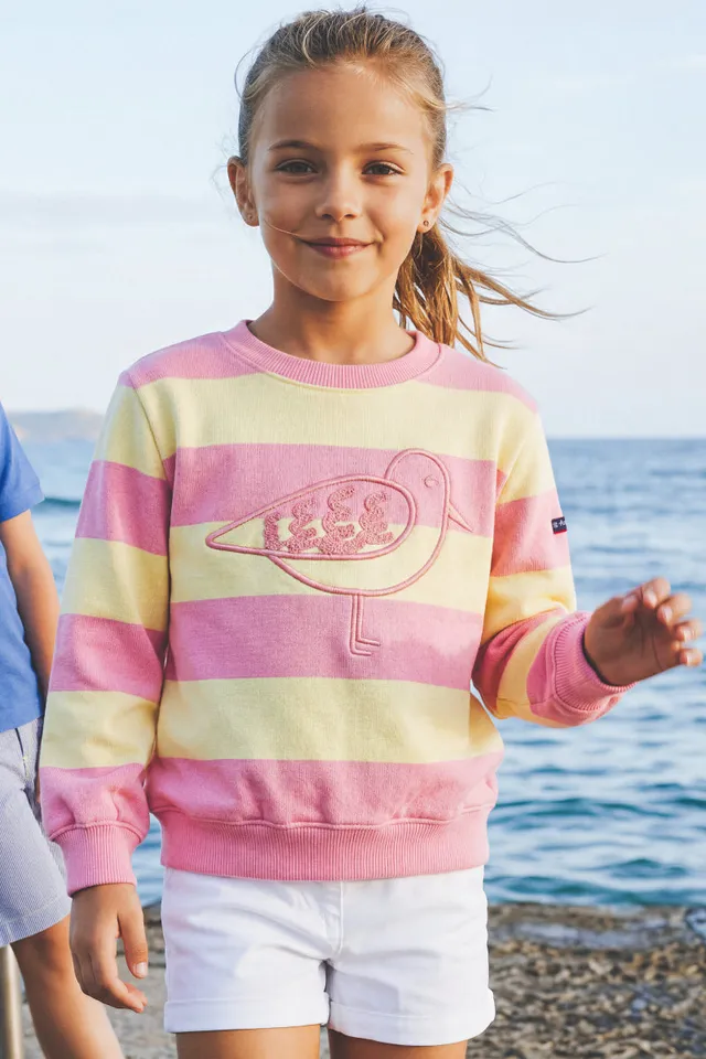 armor-lux-sweat-ray-kids-coton-rustique-broderie-mouette image 1